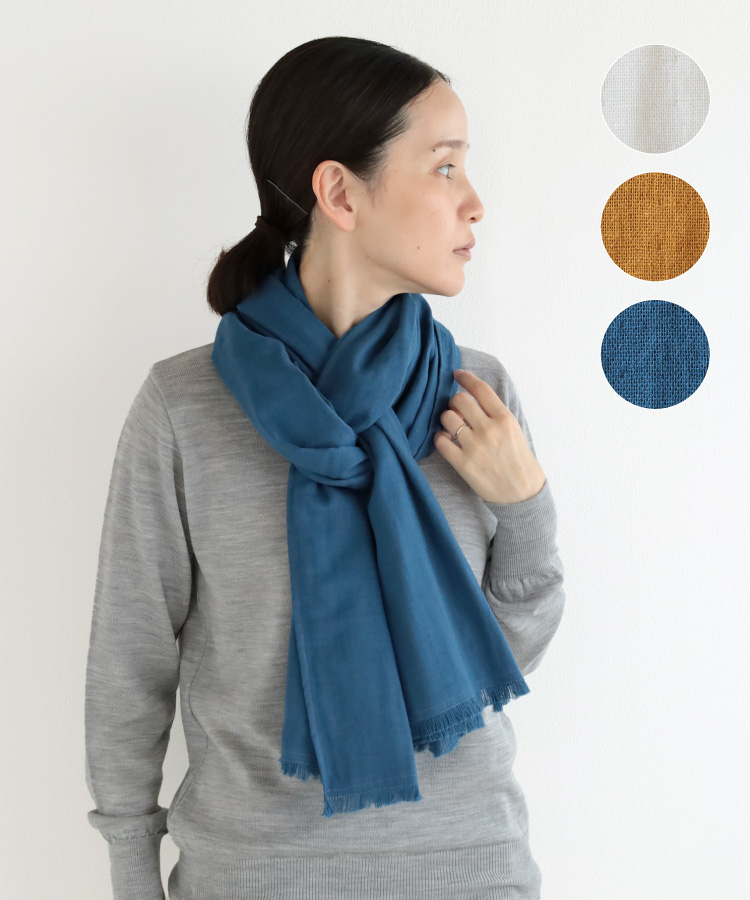 コットンガーゼオリーブオイル仕上げストール