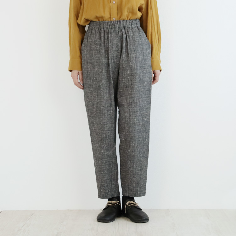 nofl】コットンリネン刷毛目チェックパンツ 644210950 | ナチュラル服