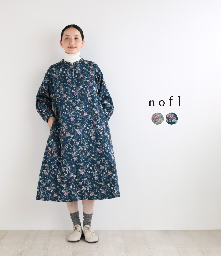 nofl コットンレーヨンウールボタニカルワンピース