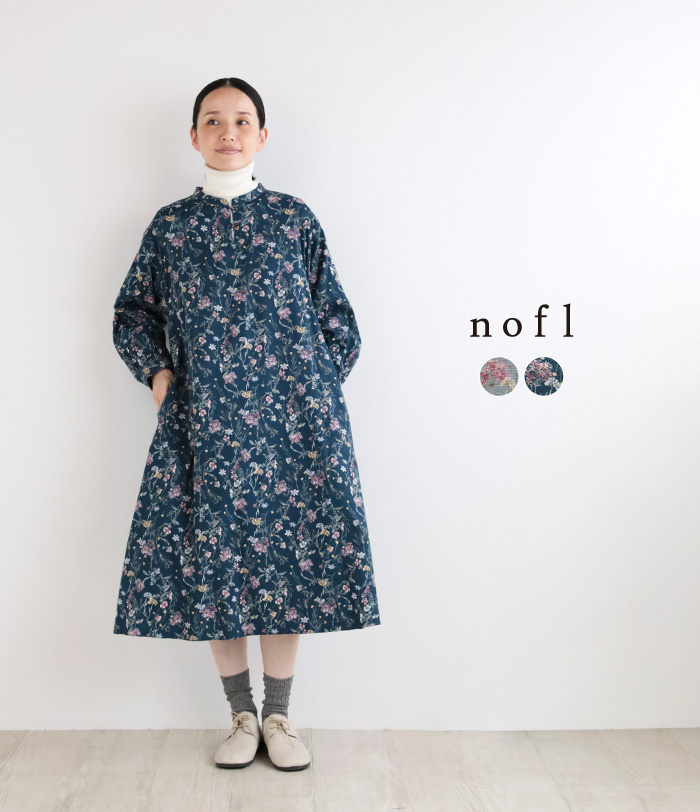nofl コットンレーヨンウールボタニカルワンピース
