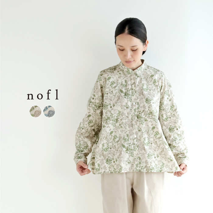 nofl ビエラ起毛糸目花ちび襟ブラウス