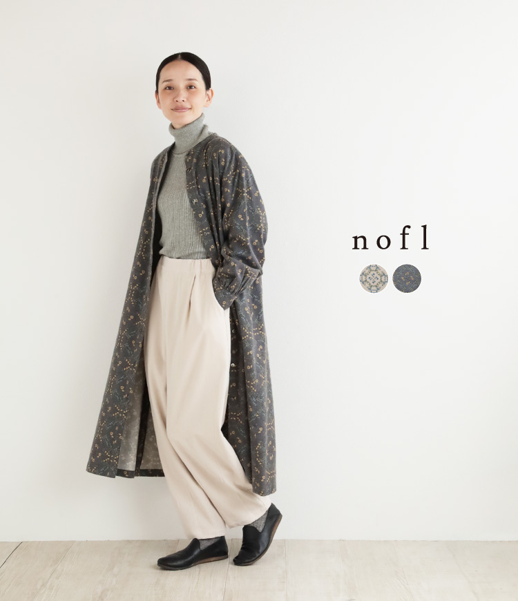 nofl】ビエラ起毛サークルフラワー前あきワンピース 644211040