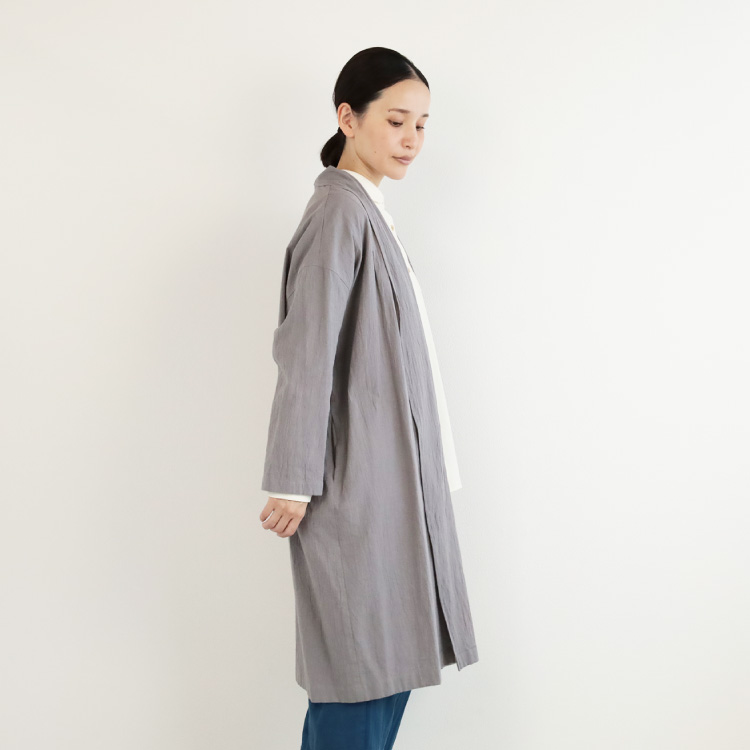 nofl】コットンリネンキャンバスロングガウン 644211080 | ナチュラル