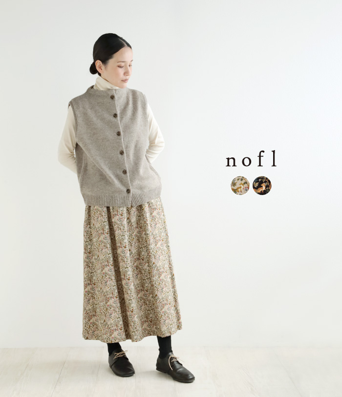 nofl コーデュロイforest柄Aラインスカート