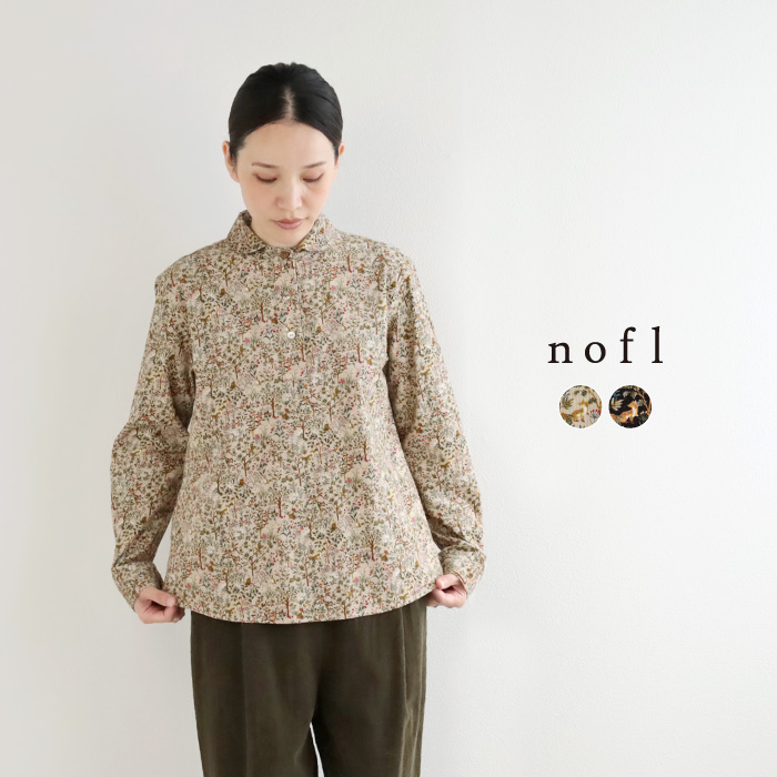 nofl コーデュロイforest柄プルオーバーシャツ