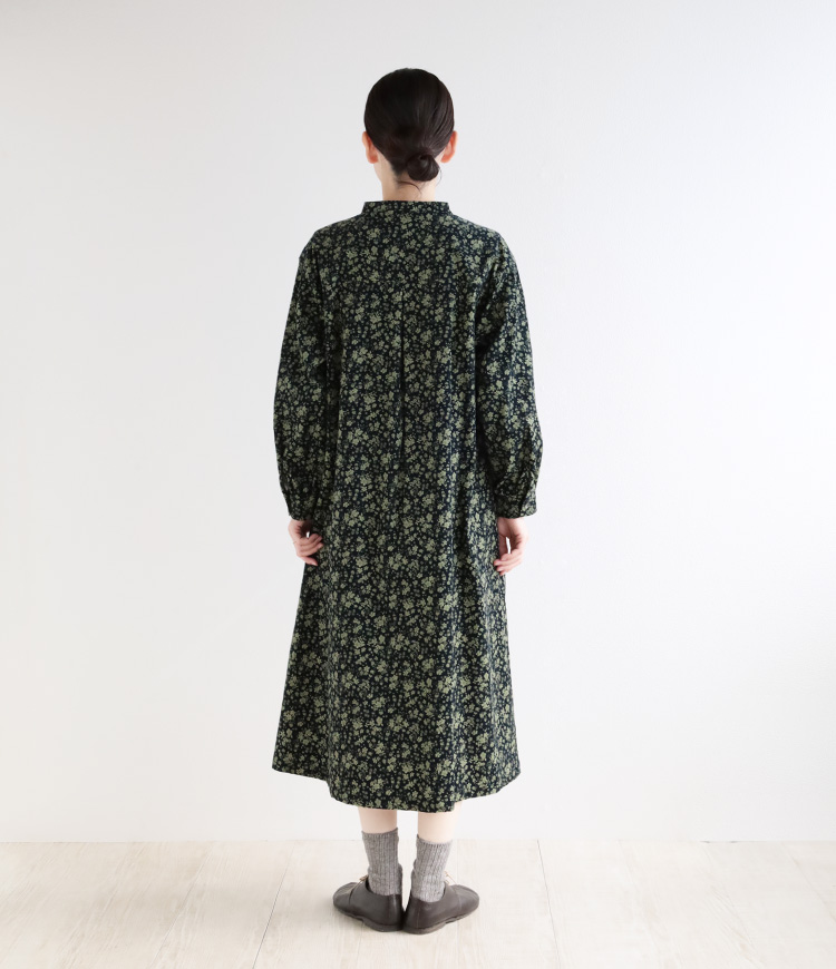 nofl】コーデュロイ糸目小花柄ワンピース 644211410 | ナチュラル服