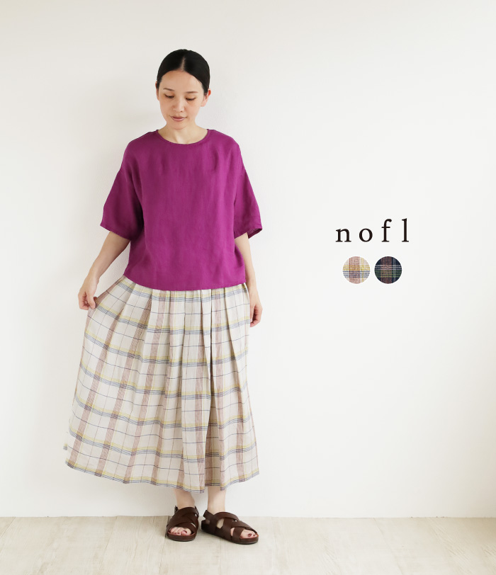nofl リネンチェックタックスカート