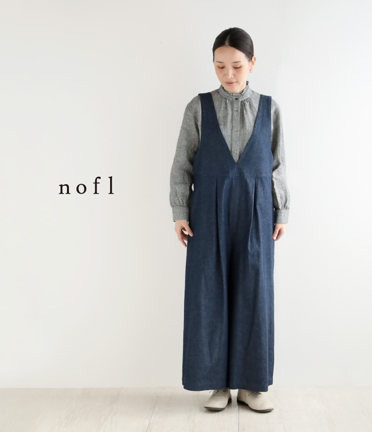 nofl コットンデニムサロペット