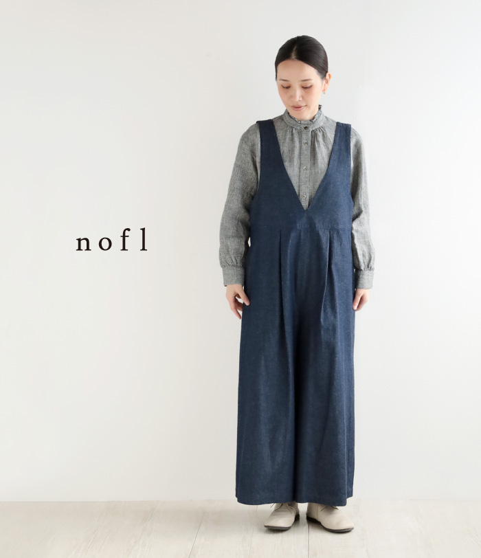 nofl コットンデニムサロペット