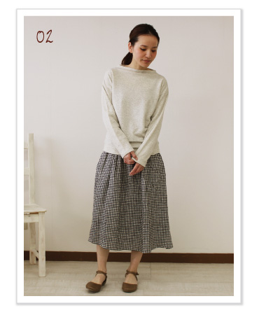 douxbleu トルファン裏毛ハイネックプルオーバー コーディネイト02