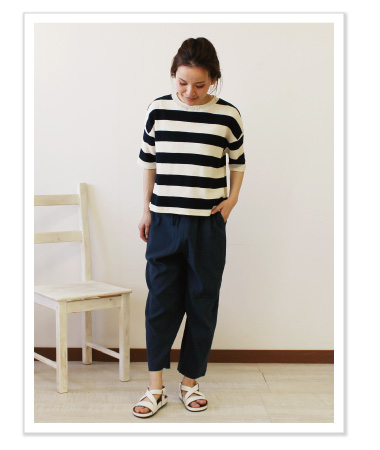 douxbleu 後ろラップパンツ コーディネイト01