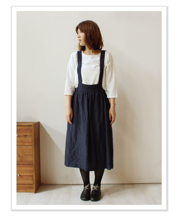 douxbleu 肩紐ロングサロペット コーディネイト01