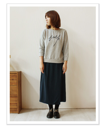 douxbleu ロゴプリントミニ裏毛 コーディネイト01