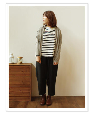 YARRAバックルベルトパンツ コーディネイト02