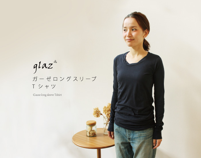 glaz ガーゼロングスリーブTシャツ