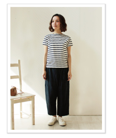 Le minor ボーダー半袖カットソー コーディネイト01