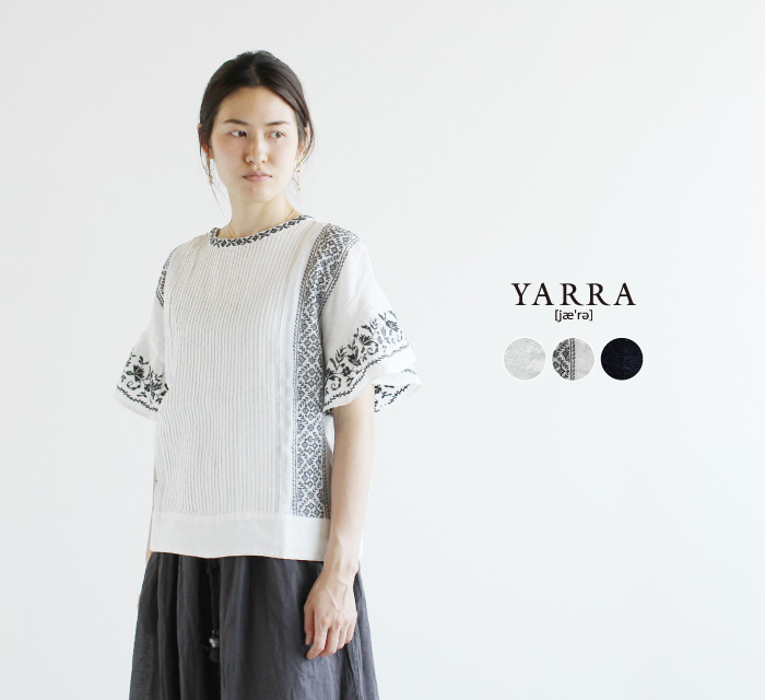 YARRA クロスステッチ刺繍ブラウス