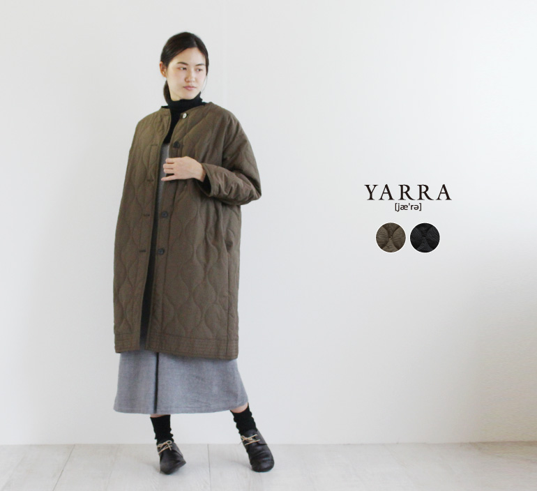 YARRA バックギャザーキルティングコート