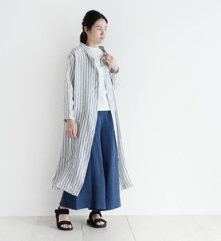 nofl リネンビスコースワイドパンツ