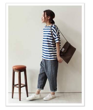nofl リネンデニムサルエルパンツ コーディネイト02