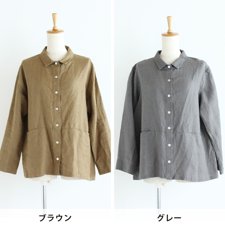 mur-mur ntr】リネンバックギャザー切替シャツジャケット 669500450