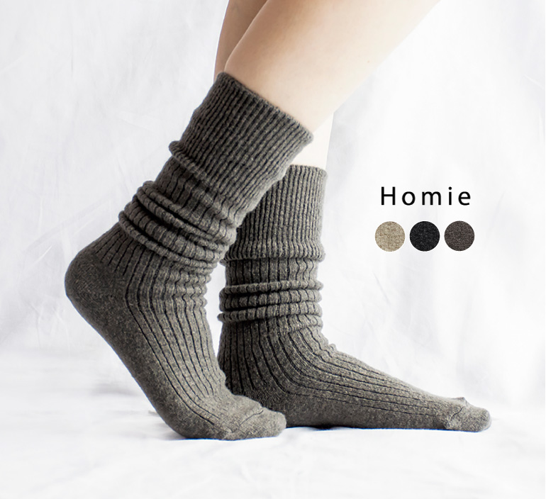 特価ブランド Homie】ウールミックスリブハイソックス 669600360 | ナチュラル 化粧下地