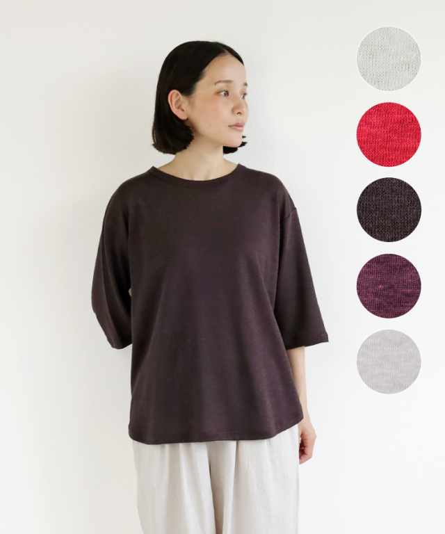 nofl】リネンジャージークルーネックTシャツ 644102390
