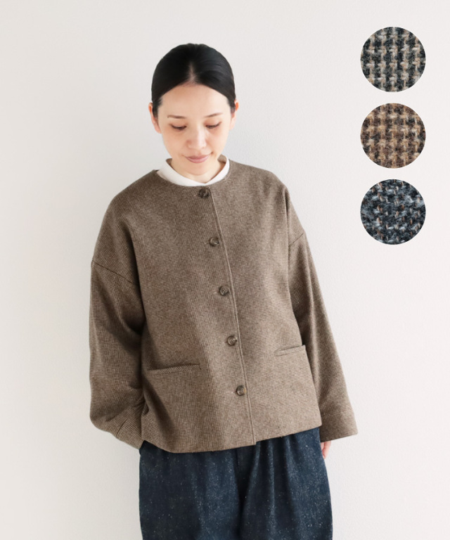 コットンツィードショートジャケット コットンツィードショートジャケット コットンツィードショートジャケット