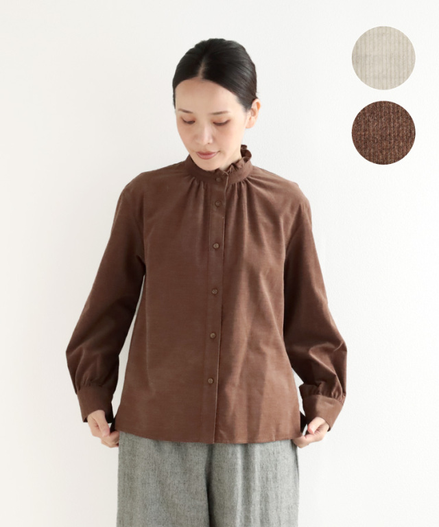 nofl】コーデュロイフリルブラウス 644211470 | ナチュラル服通販