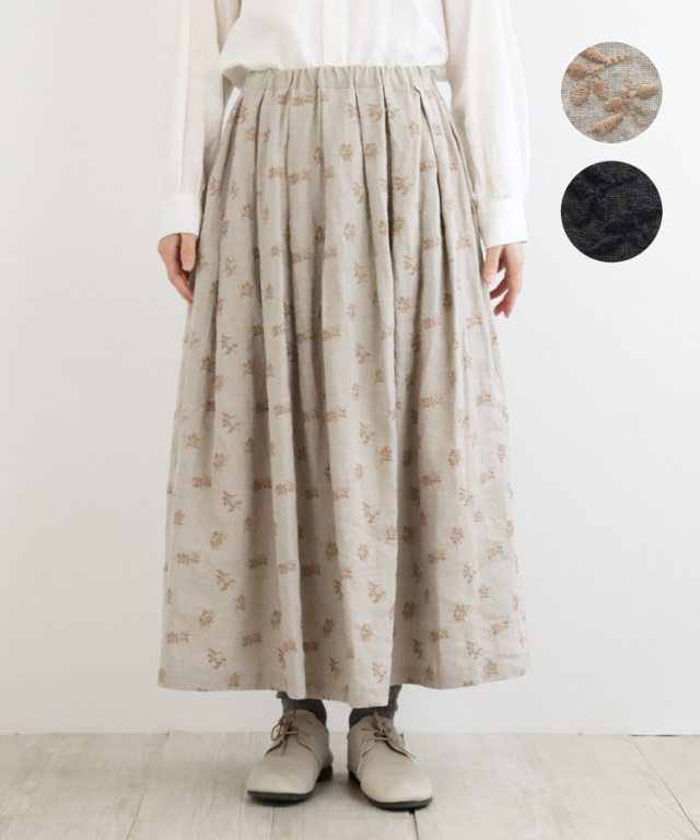 日本製 Aga NORITAKE 圧縮ウールタックデザインスカート ♡ assiette｜バージンウール ストレッチサキソニー アシンメトリータック